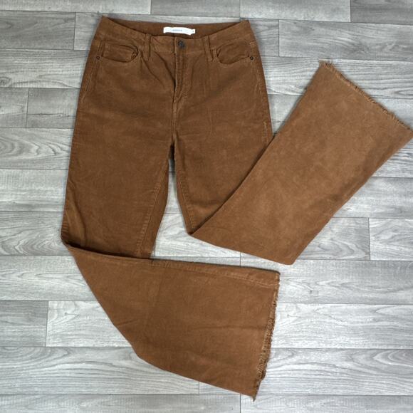 HIDDEN High Rise Corduroy Flare Leg Pants Golden Brown sz 28 - Picture 1 of 8